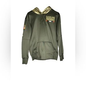 Nike Cleveland Browns Salute To Service Hoodie Dri Fit On Field Mens M Like New